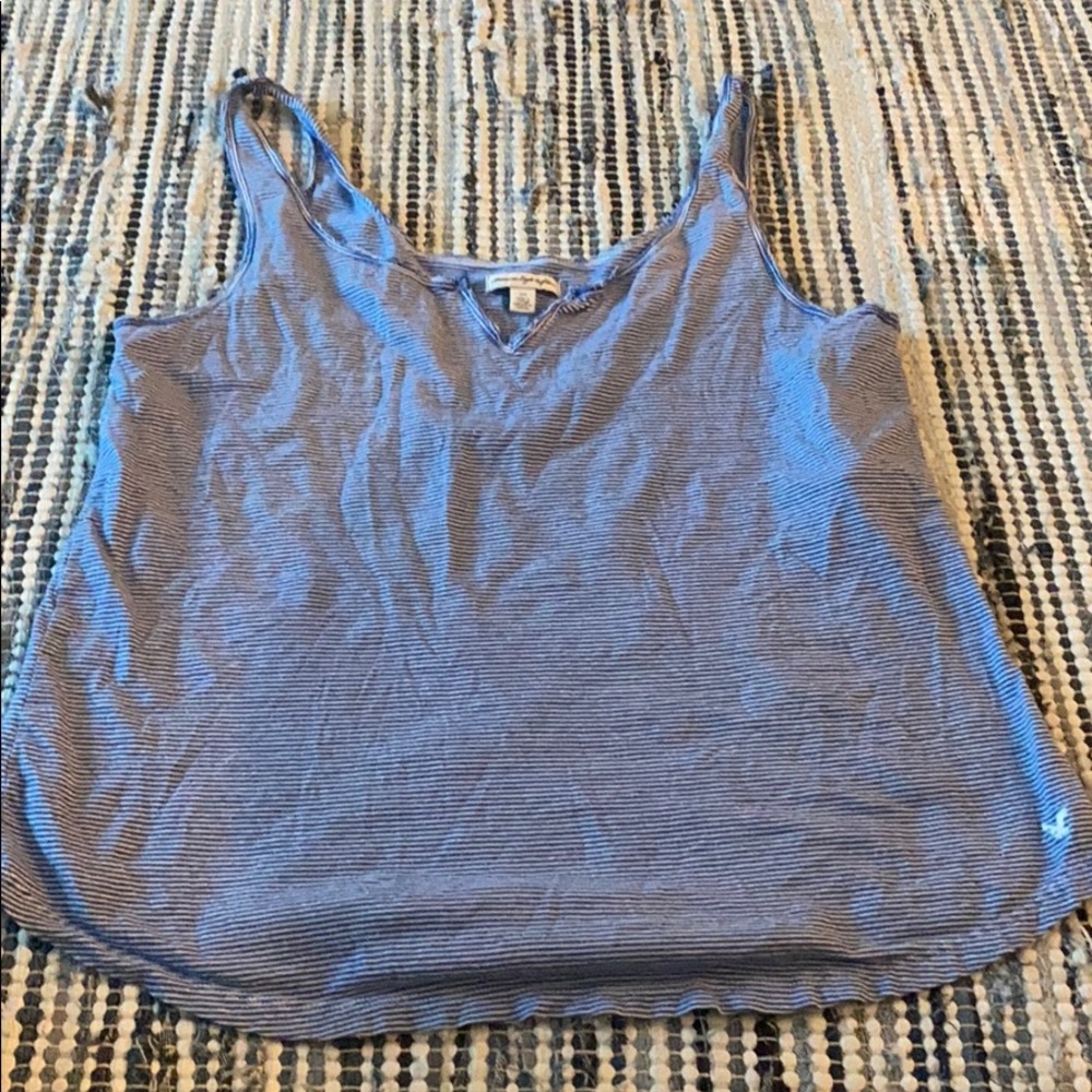 American Eagle Outfitters blue and white tank